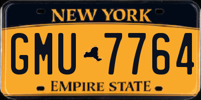 NY license plate GMU7764