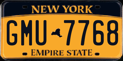 NY license plate GMU7768