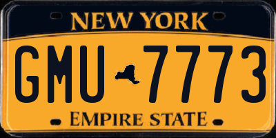 NY license plate GMU7773