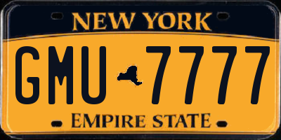 NY license plate GMU7777