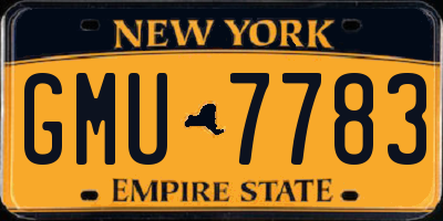 NY license plate GMU7783