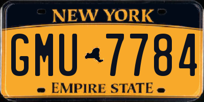NY license plate GMU7784