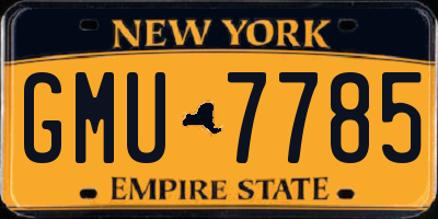 NY license plate GMU7785
