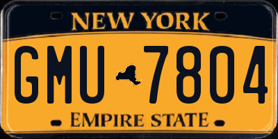 NY license plate GMU7804