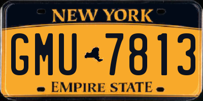 NY license plate GMU7813