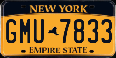 NY license plate GMU7833