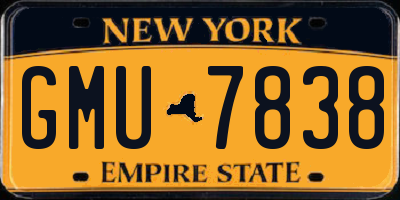 NY license plate GMU7838