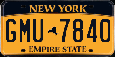 NY license plate GMU7840
