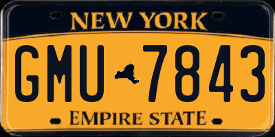 NY license plate GMU7843