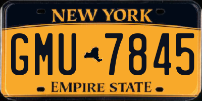 NY license plate GMU7845