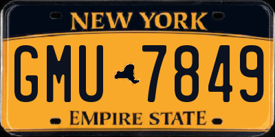 NY license plate GMU7849
