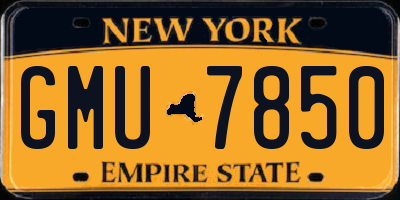 NY license plate GMU7850