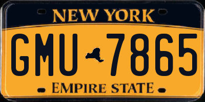 NY license plate GMU7865