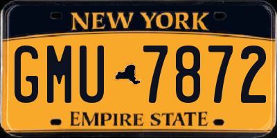 NY license plate GMU7872