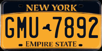 NY license plate GMU7892