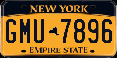 NY license plate GMU7896
