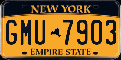 NY license plate GMU7903