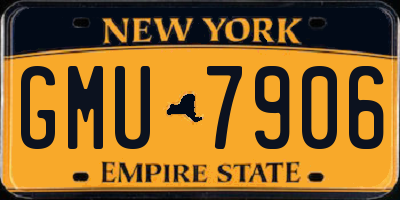 NY license plate GMU7906
