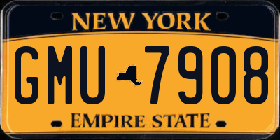 NY license plate GMU7908