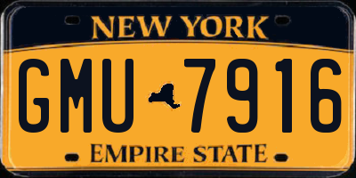NY license plate GMU7916