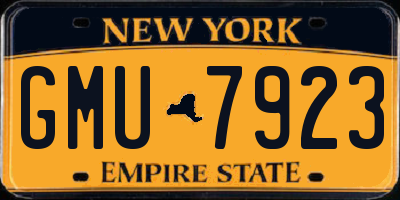 NY license plate GMU7923