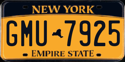 NY license plate GMU7925