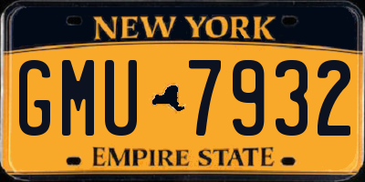 NY license plate GMU7932
