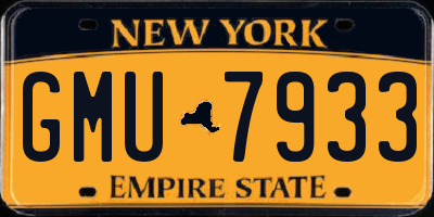 NY license plate GMU7933