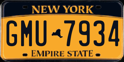 NY license plate GMU7934