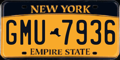 NY license plate GMU7936