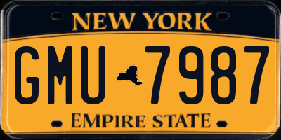 NY license plate GMU7987