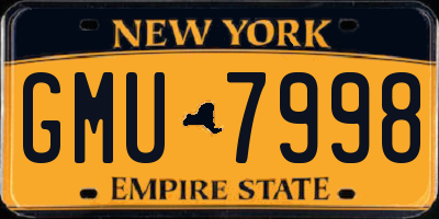 NY license plate GMU7998