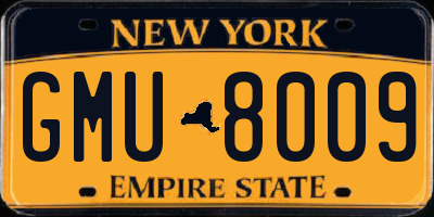 NY license plate GMU8009