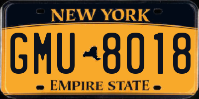 NY license plate GMU8018