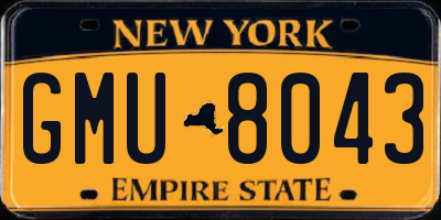 NY license plate GMU8043
