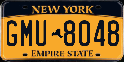 NY license plate GMU8048