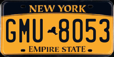 NY license plate GMU8053