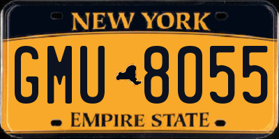 NY license plate GMU8055
