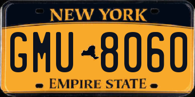 NY license plate GMU8060