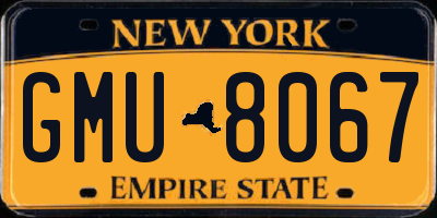 NY license plate GMU8067