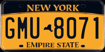 NY license plate GMU8071