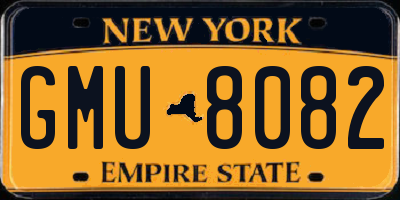 NY license plate GMU8082
