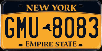 NY license plate GMU8083