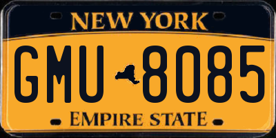 NY license plate GMU8085