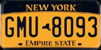 NY license plate GMU8093
