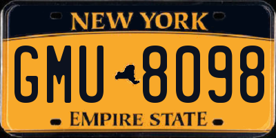 NY license plate GMU8098