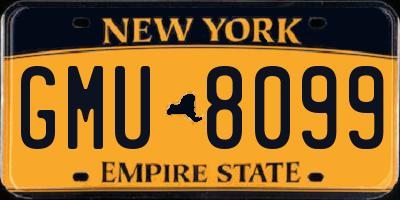 NY license plate GMU8099