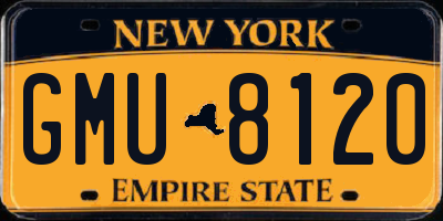 NY license plate GMU8120