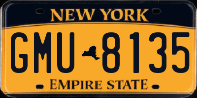 NY license plate GMU8135