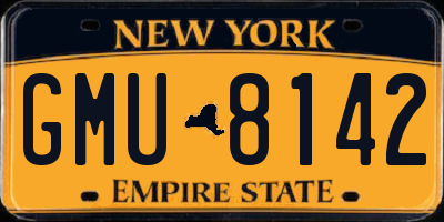 NY license plate GMU8142